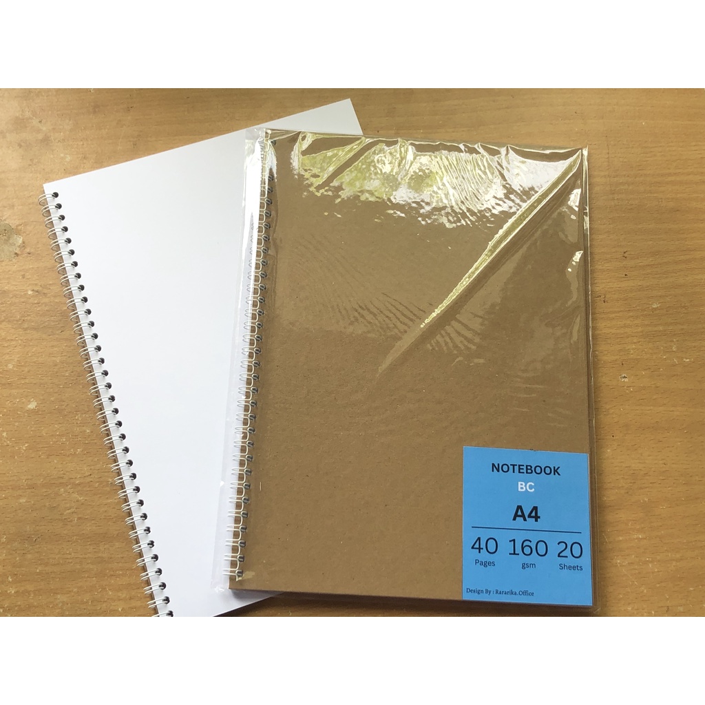 Notebook A4 BC (Brief Card 160gsm) Kertas Halus Cover Kraft 350gsm