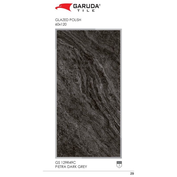 Jual Granite Lantai X Pietra Dark Grey Garuda Tile Glossy