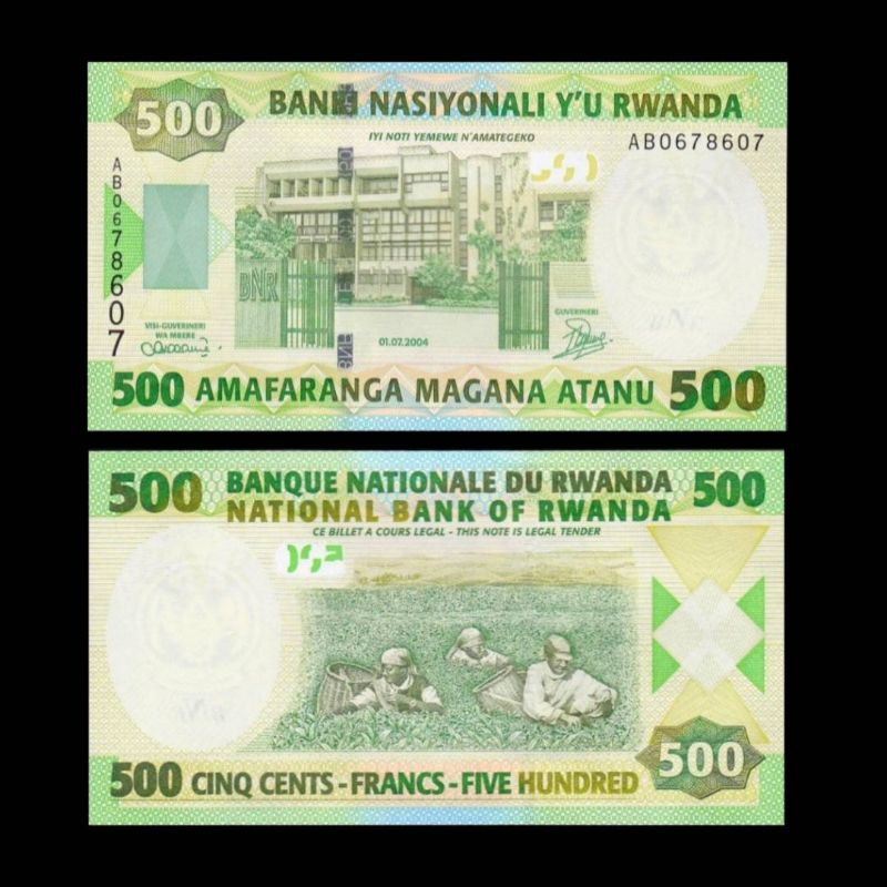 UANG RWANDA 500 AMAFRANGA 2004 UNC