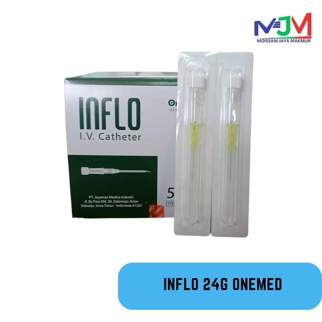 IV Catheter 18g 20g 22g 24g Ecer Onemed Inflo 24g