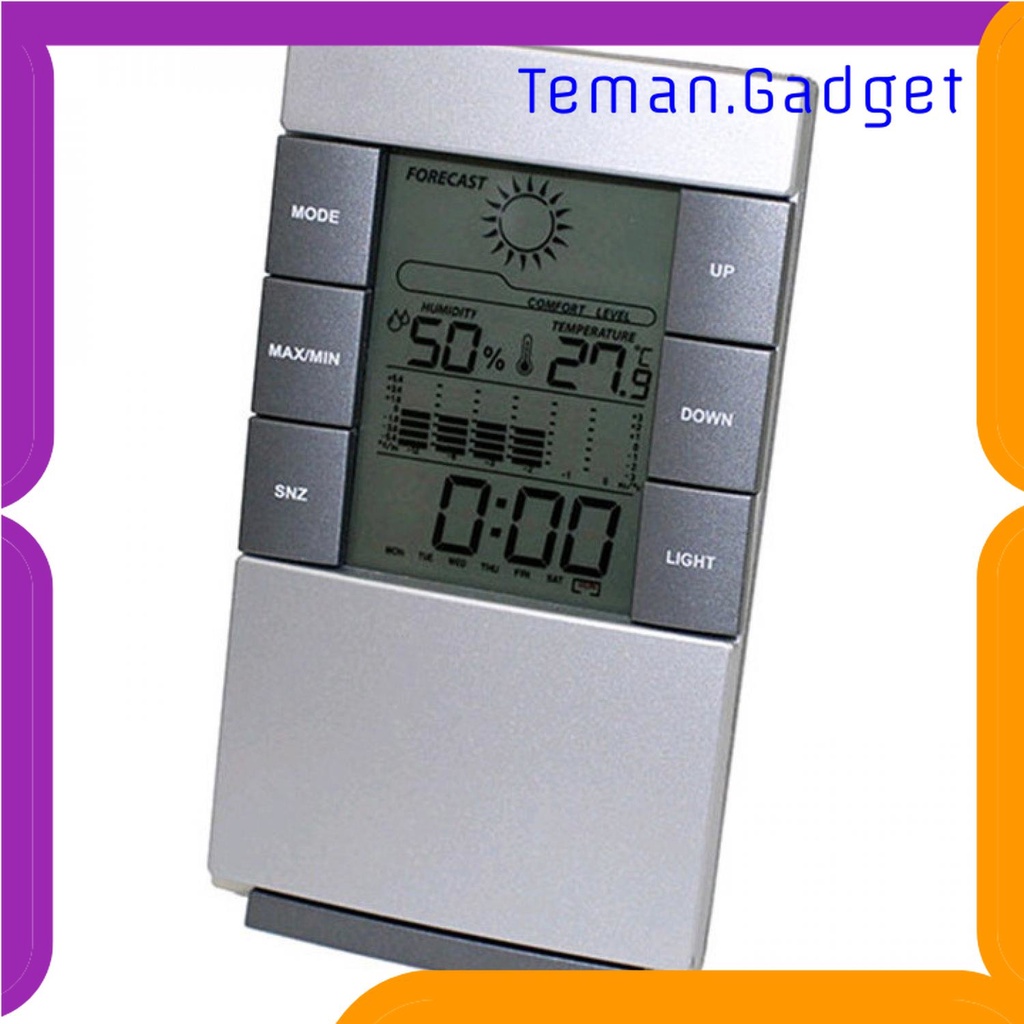 TG-PJM Weather Station Humidity Temperature Alarm Desk Clock Jam Alarm - 3210