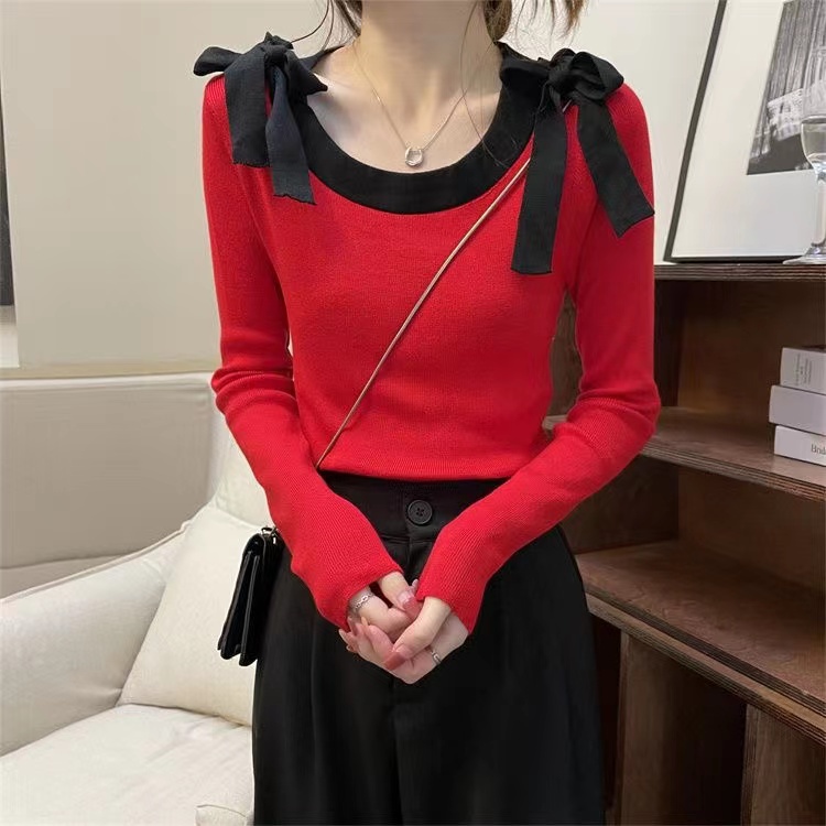 Regina Blouse Ribbon Knit - Sweater Blouse Rajut - Atasan Wanita Import TM (31001)