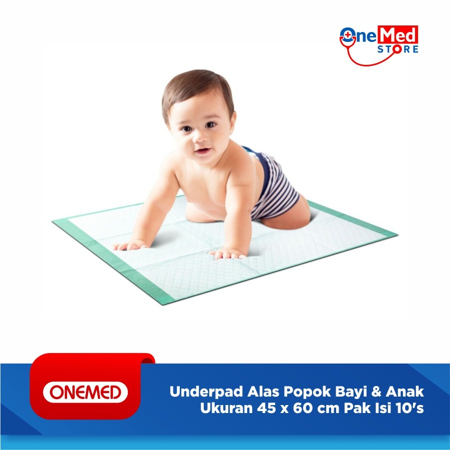 Underpad Alas Popok Bayi &amp; Anak Onemed Ukuran 45 x 60 cm Pak Isi 10's