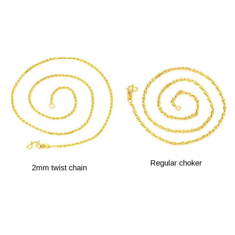Kalung Rantai Lapis Emas 18K Panjang 45cm dan 60cm 10 Model Untuk Wanita rantai
