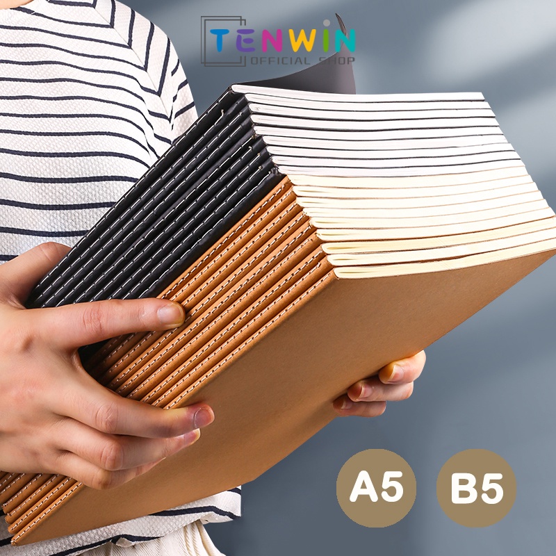 

Buku A5/Buku Tulis/NOTEBOOK A5/B5 Buku Hitam 36 Lembar lined/Grid/Blank - Tenwin