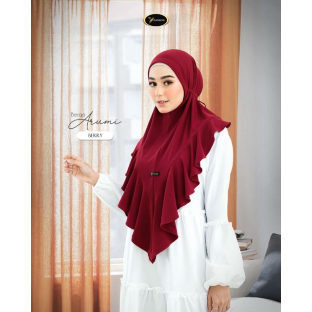 JILBAB KRUDUNG INSTAN JERSEY PREMIUM NON PAD MODEL POLOS REMPEL BAWAH BERGO ARUMI ORI YESSANA HIJAB