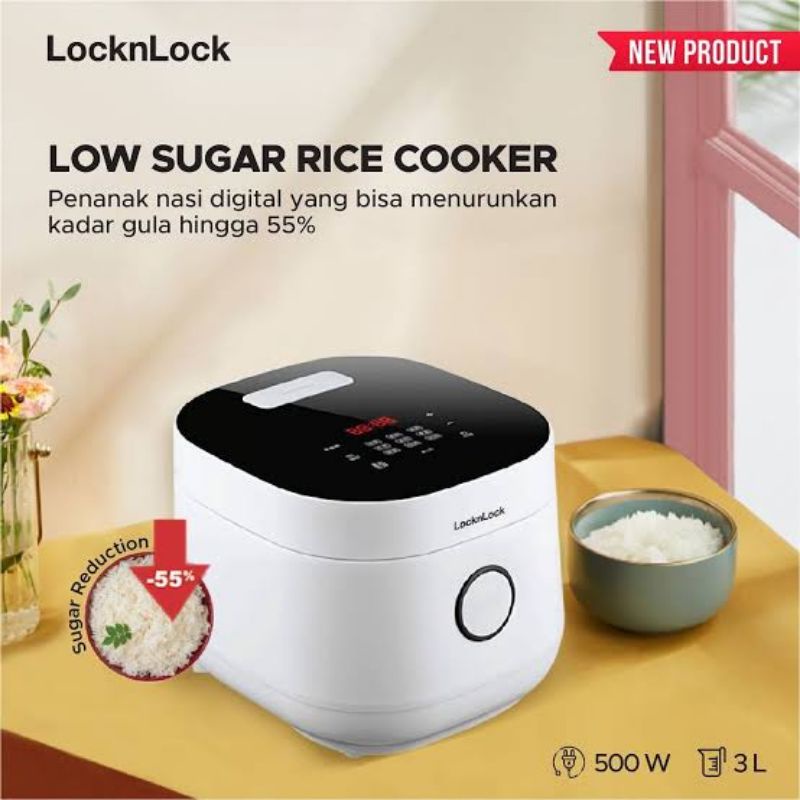 LOCK N LOCK RICE COOKER RENDAH GULA  EJR 846 LOW SUGAR CARBO