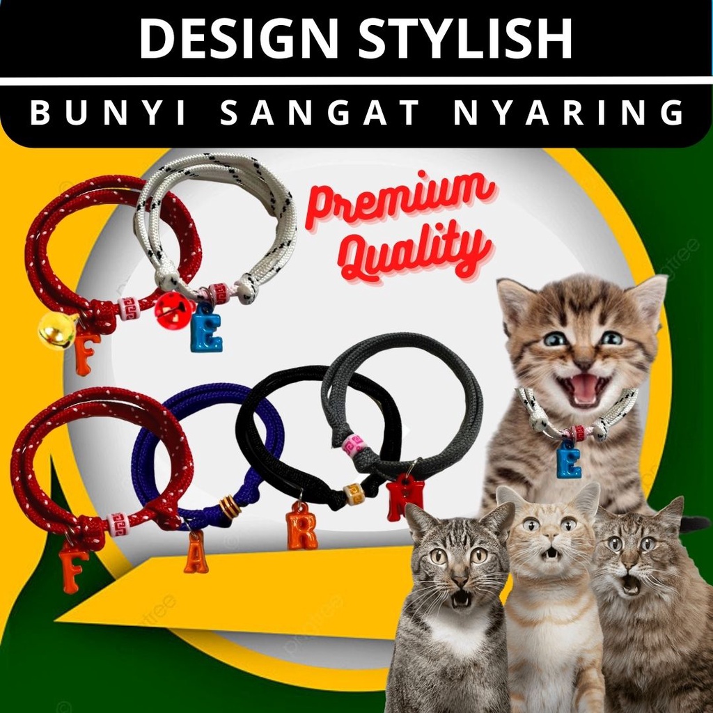 Kalung Tali Kucing Kecil Kucing Puppy Kitten Kalung Puppy Inisial lonceng FEZONE