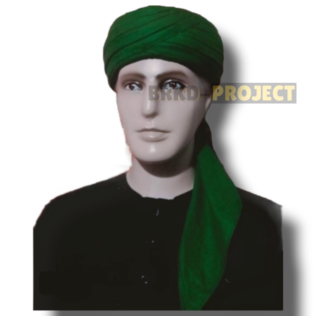 imamah praktis peci habib permanen warna hijau - iket sorban imamah habaib sorban habib wali sunan k