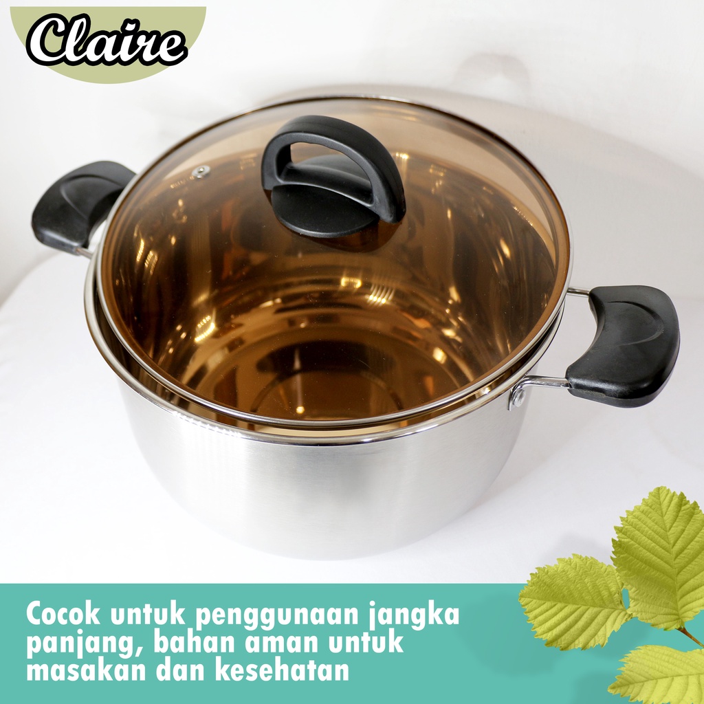 Panci Sup Stainless Panci Soup Pot Panci Sop set Tutup Kaca