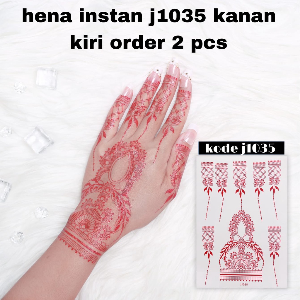 2 PCS HENA INSTAN MERAH MARON PREMIUM / MOTIP HENA YANG MEWAH / FRE GLITER MANIK DAN SAMPLE