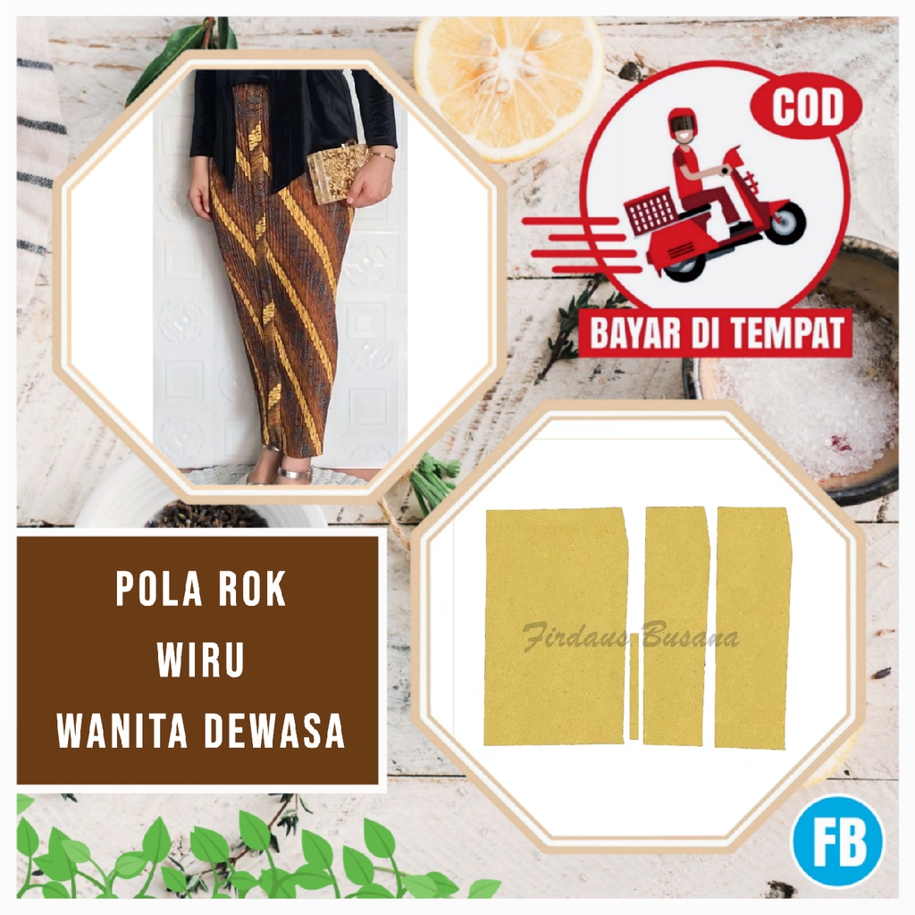 【COD】Pola Rok Wiru Jarit Dewasa | Pola Instan Rok | Pola Jiplak Rok | Pola Jahitan Lengkap Firdaus B
