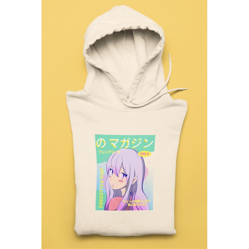 HOODIE OVERSIZE WANITA FREESTYLE POP FIT TO XL OVERSIZE SWEATER HOODIE - ATASAN TEBAL PREMIUM