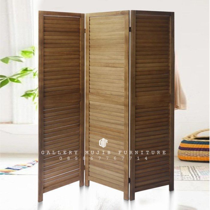 Penyekat Ruangan Sketsel Pembatas Ruangan Kayu Jati