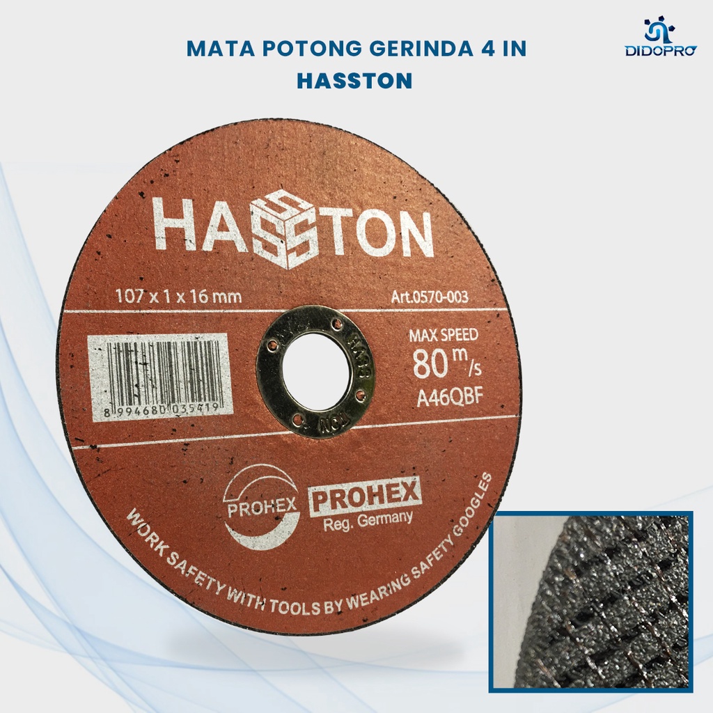 Batu Gerinda Potong Besi Hasston Prohex 4&quot;x 1mm Mata Gerinda Potong