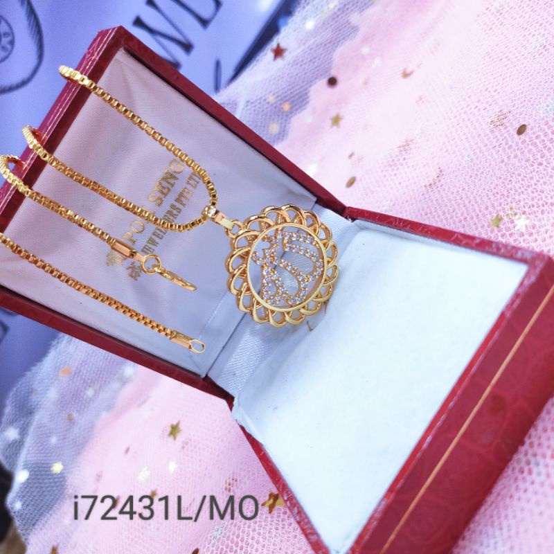 Kalung Set Liontin Lafaz Allah Titanium Anti Karat2431L/MO