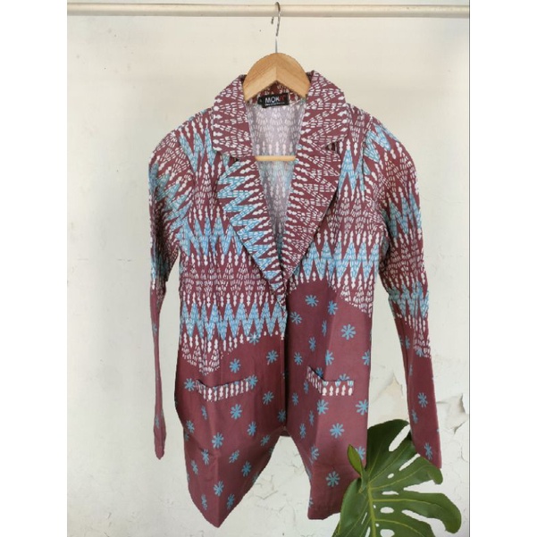 Devi blazer batik cap full furing trikot kekinian batik bigsize