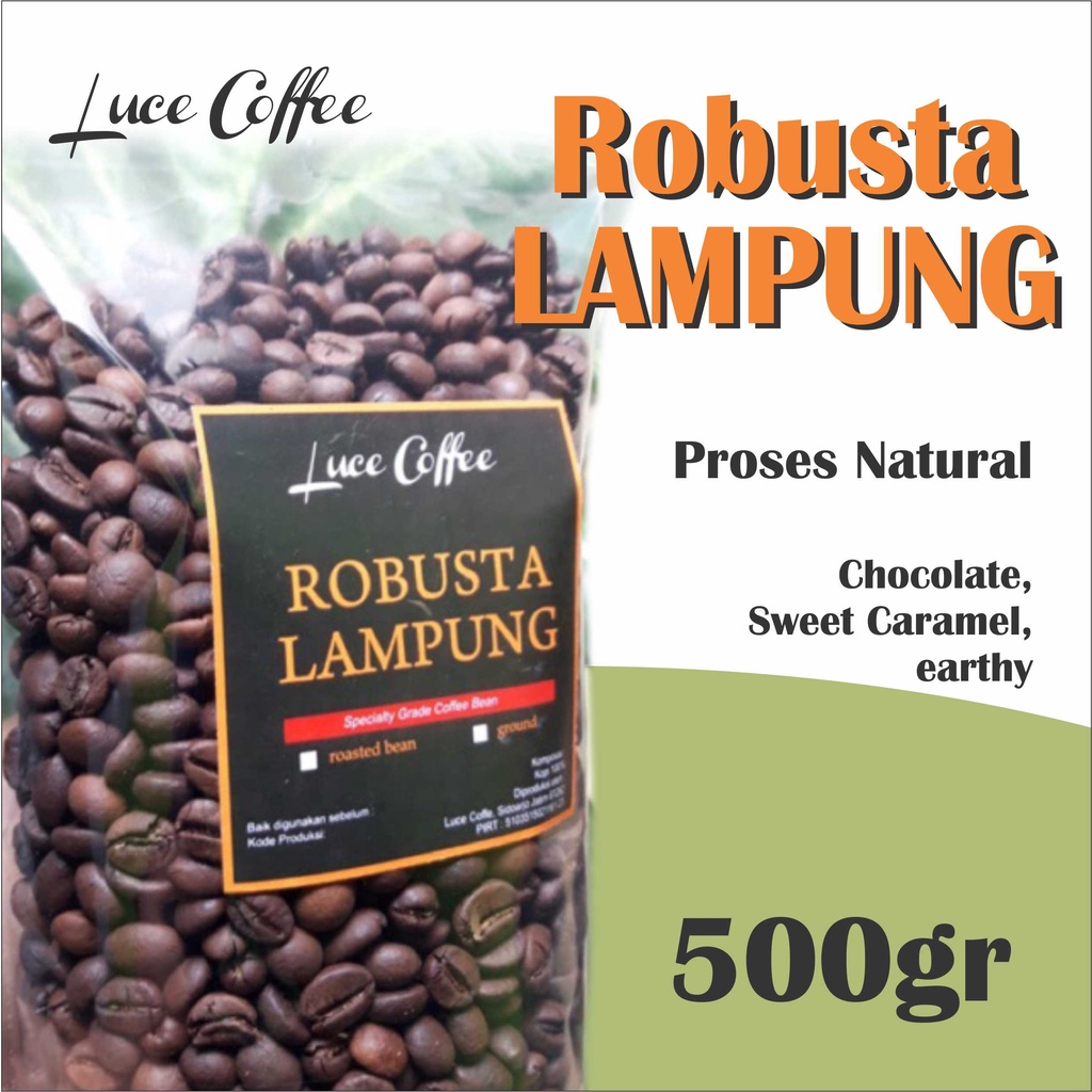 

Luce Coffee, Kopi ROBUSTA Lampung 500gr - Biji atau Bubuk