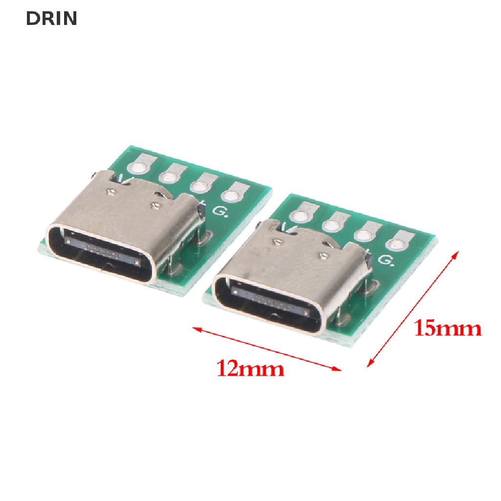 Dr 5PCS Type-C USB3.1 16pin Female Ke 2.54mm Konektor Tipe C 16P Adapter Papan PCB Untuk Kabel Data vn