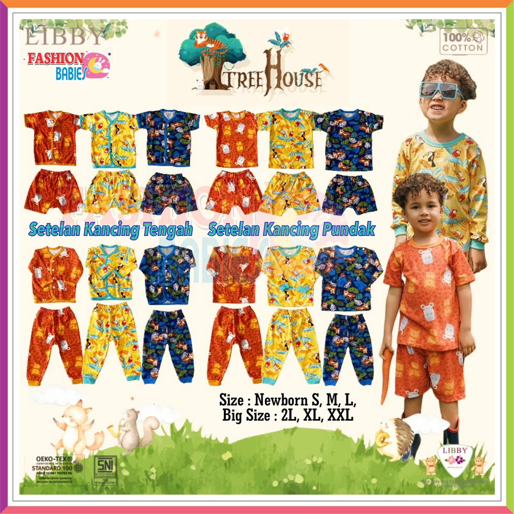 LIBBY PRINT MOTIF TERBARU TREE HOUSE | SETELAN PENDEK | SETELAN PANJANG LIBBY BABY S M L ❤ Fashionbabies ❤