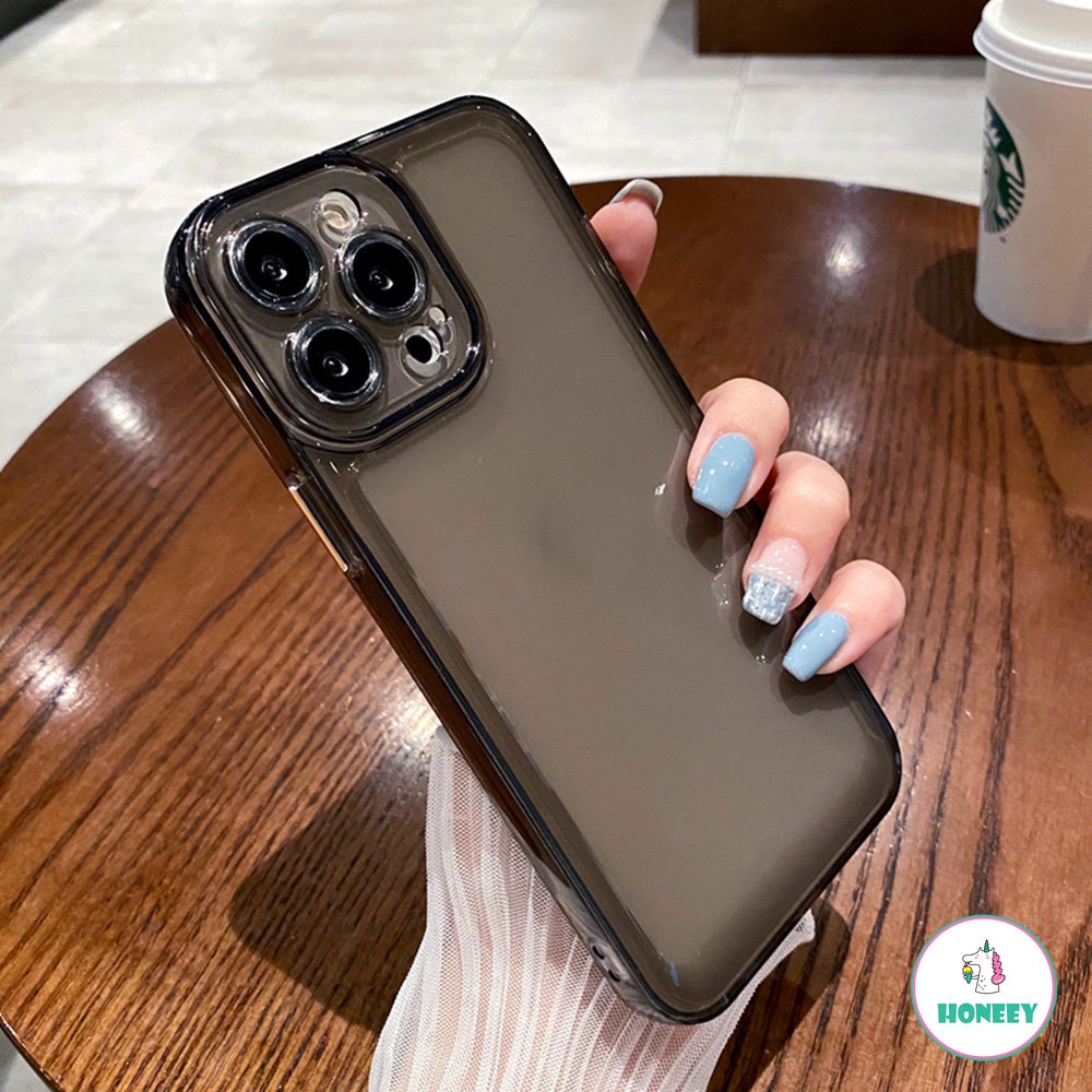 Soft Case Bahan TPU Warna Hitam Tahan Banting Tahan Debu Untuk IPhone 14 13 12 11 Pro Max X XS Max XR 8 7 Plus