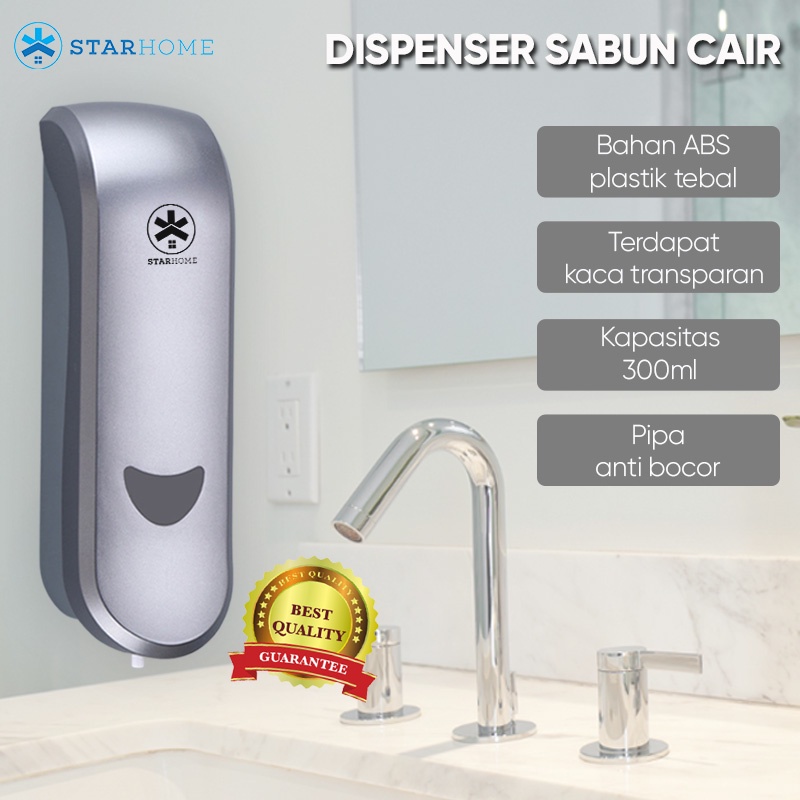 Dispenser Sabun Cair 300 ml Tempat Sabun Cair Single Anti Macet Anti Bocor Dispenser Sabun 7805-1