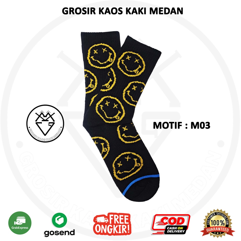 DISKON KAOS KAKI SKATE OLDSCHOOL MOTIF M03 CEWEK COWOK