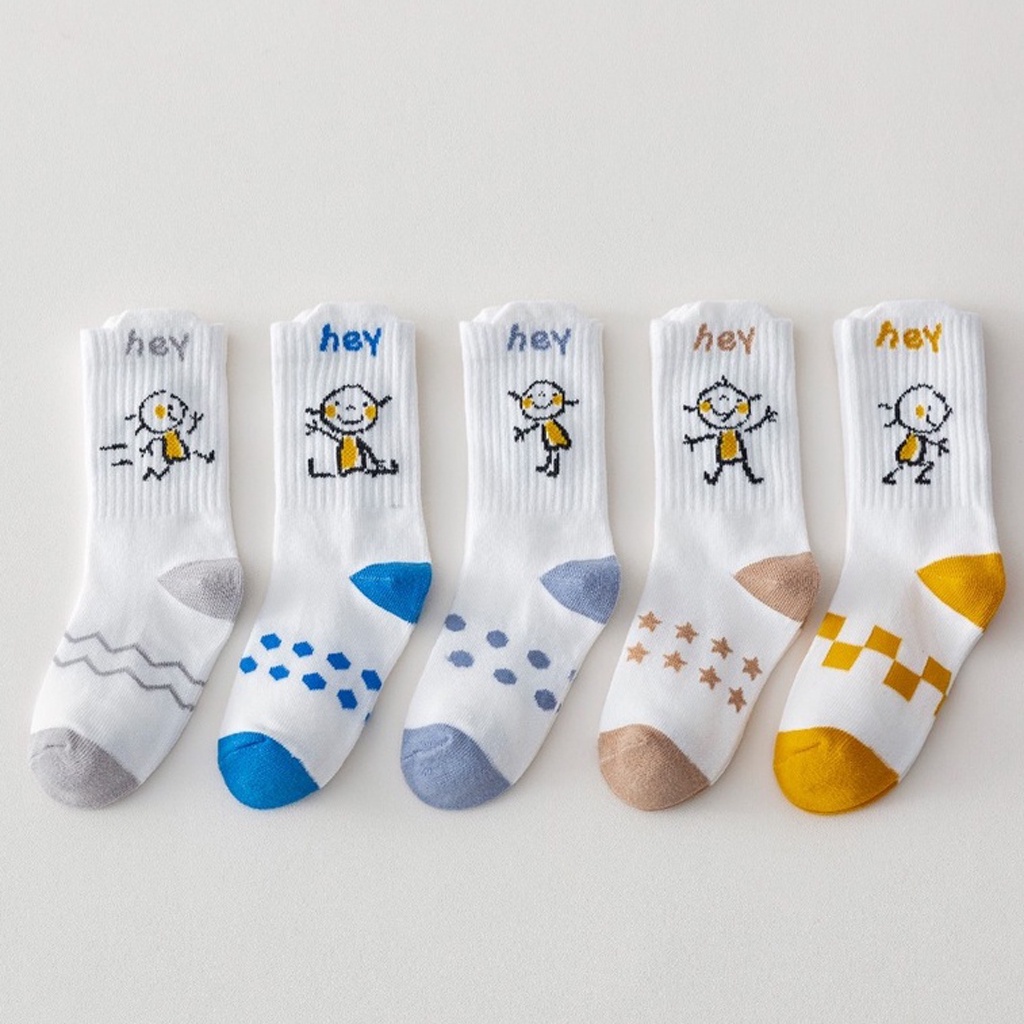 BRGUNIK Kaos Kaki Anak Lucu Kaus Kaki Bayi Motif Hey Karakter KK065