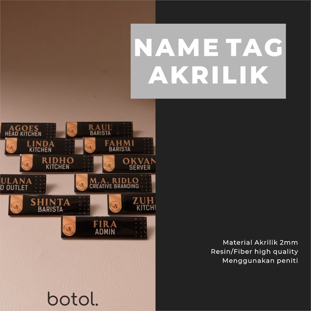

NAME TAG AKRILIK PUTIH RESIN CUSTOM/Name Tag /Nama Dada/Papan Nama Akrilik-Custom Satuan-Proses Cepat - akrilik putih, peniti