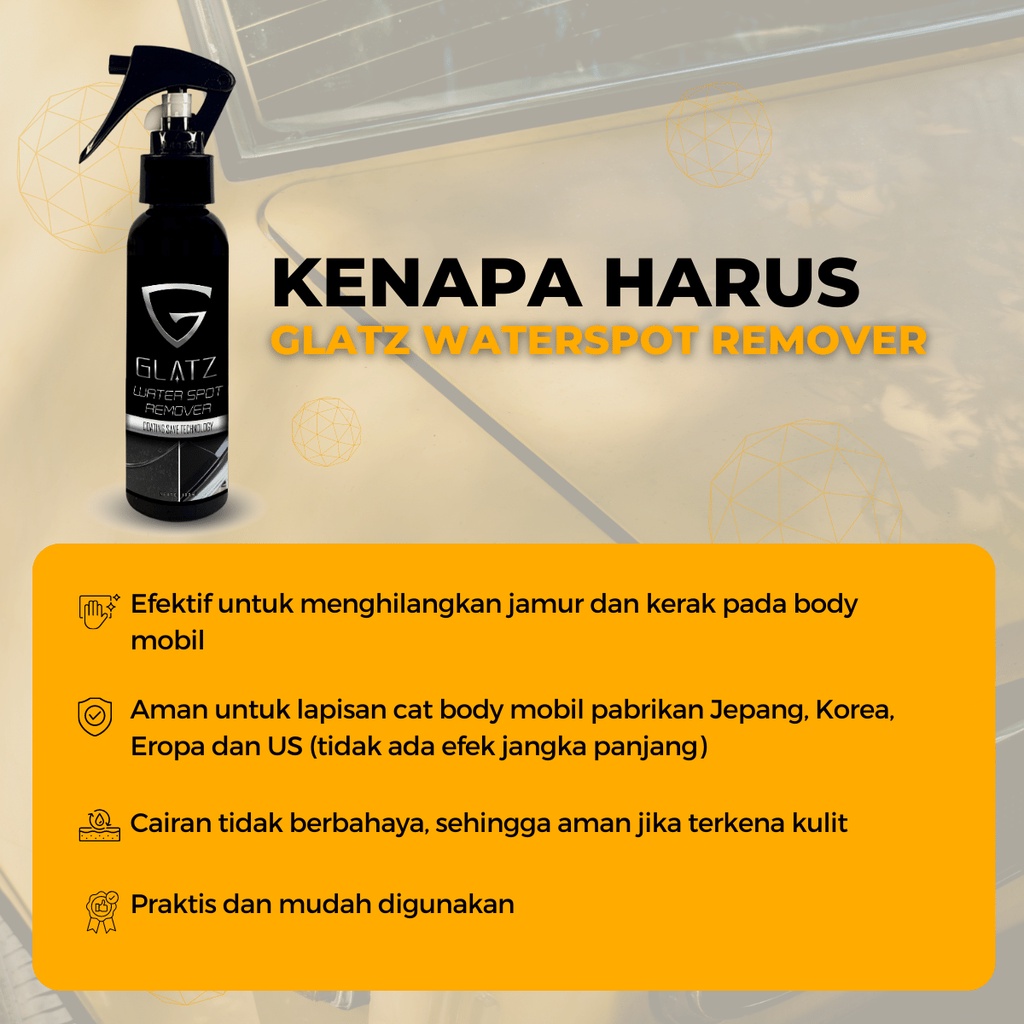 Penghilang Jamur Mobil GLATZ WATER SPOT REMOVER Pembersih Jamur Body Mobil