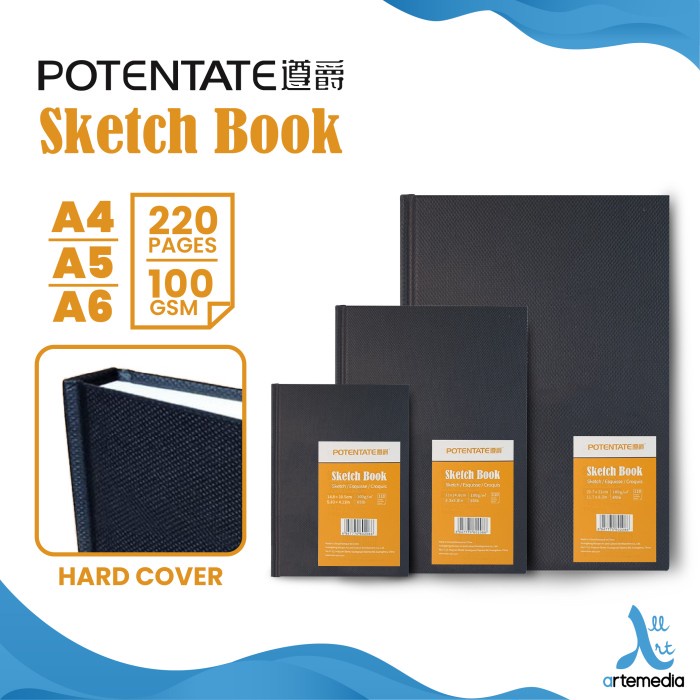 

Terlaris ✨ -POTENTATE A5 Sketchbook 110 Sheets 100gsm Kertas Buku Gambar & Sketsa - A5-14.8 x 21cm- 2.1.23