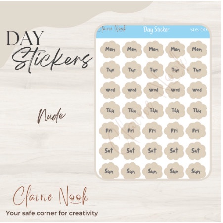 

Days Sticker Label Warna / Stiker Warna / Dekorasi Bullet Journal - NUDE