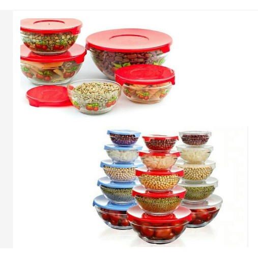 BOWL SET 5 IN 1 BOWL SET MANGKOK KACA / MANGKUK KIM GLASS SUSUN 5