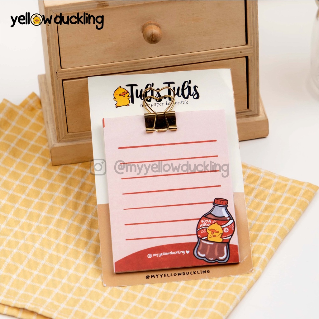 

MEMO PAD - ITIK KOYA KOYA - YELLOW DUCKLING - KERTAS MEMO - STATIONARY STATIONERY - BUKU CATATAN / ALAT TULIS - KAWAII MEMO DUCK BEBEK MURAH - GIFT IDEA - KADO LUCU - PERLENGKAPAN SEKOLAH MURAH - COCA COLA TO DO LIST