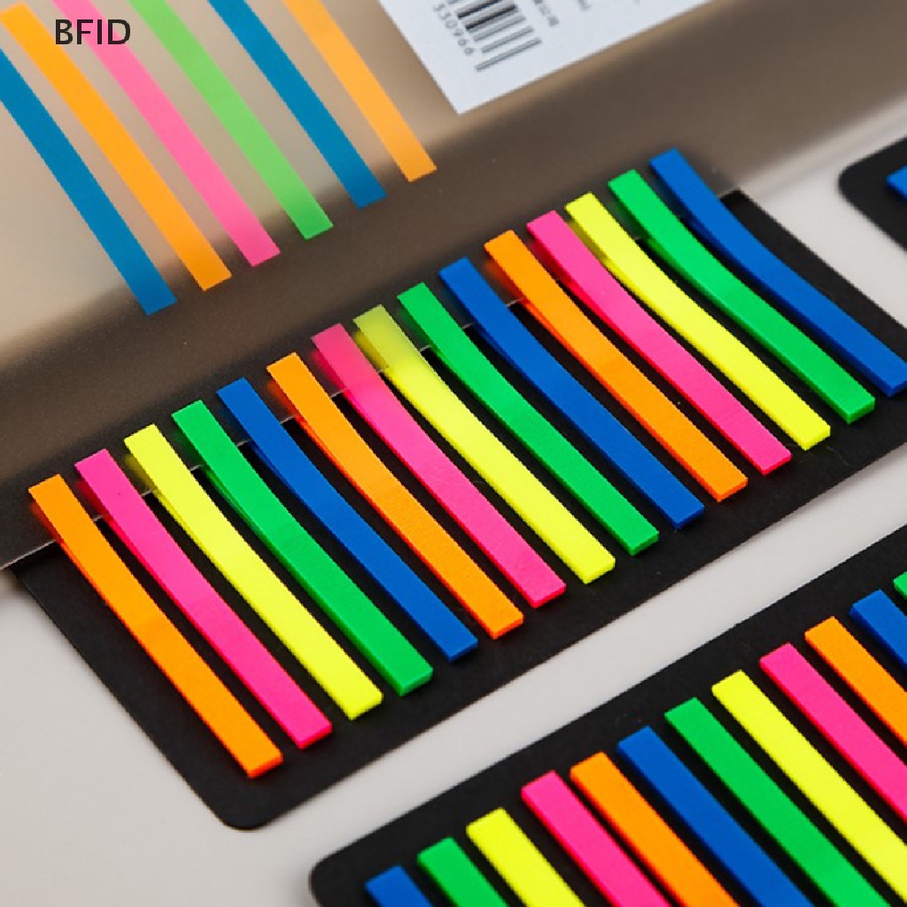 [BFID] 160/300pcs Warna Transparan Neon Indeks Tab Bendera Sticky Note Stationery [ID]