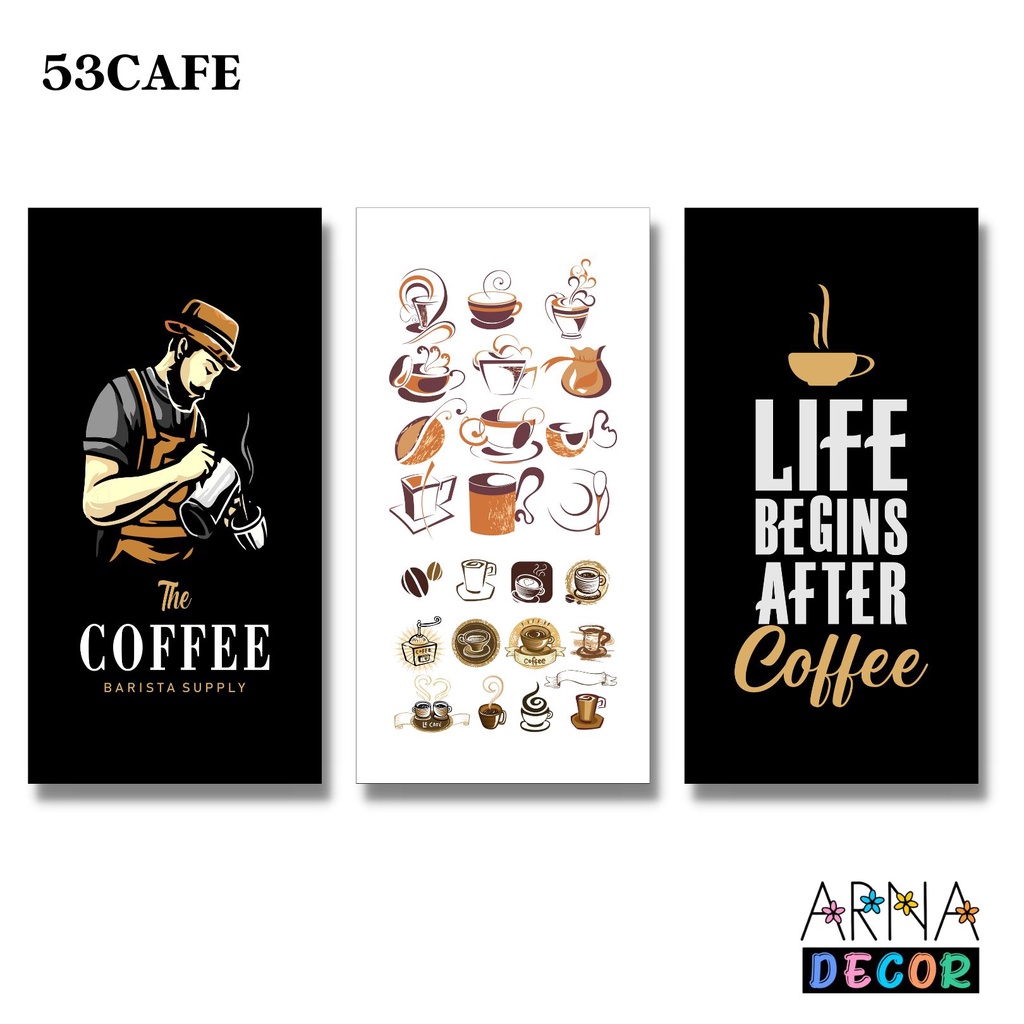 HIASAN DINDING CAFE / Quotes Coffee / Pajangan Dinding / Walldecor
