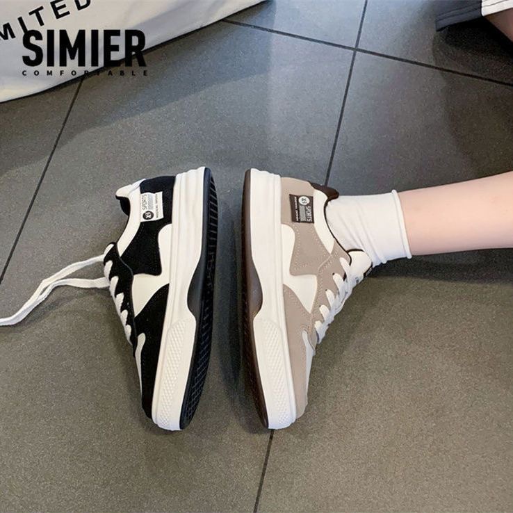 SHOEGALLERY LV0212 Sepatu Sneakers Wanita Import Dua Warna Fashion Triangle