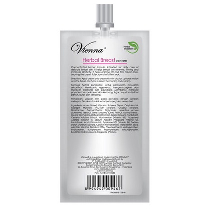 PEMBESAR PAYUDARA VIENNA HERBAL BREAST CREAM 30ML SACHET BPOM