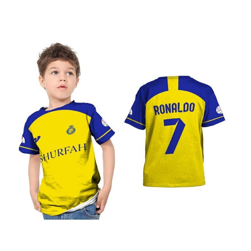 Jersey Al Nassr anak // Stelan Jersey Al Nassr // Jersey Anak Kaos Jersey Bola Anak AL NASSR RONALDO