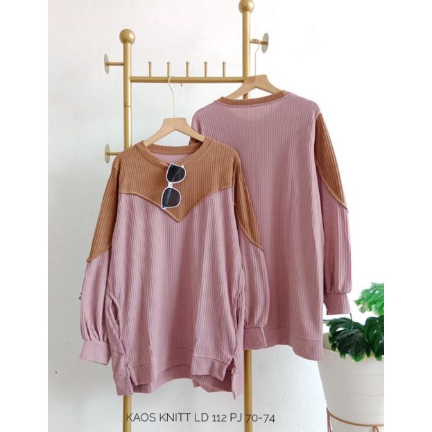 BLOUSE KAOS KNITT KECE LD 112 / BLOUSE WANITA / ATASAN MURAH / ATASAN KEKINIAN / OOTD HIJAB / OOTD V