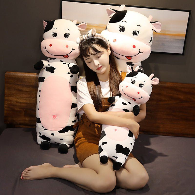 Boneka Bantal Tidur Karakter Sapi Bantal Guling Animal Bahan Halus Lembut Ukuran 60cm