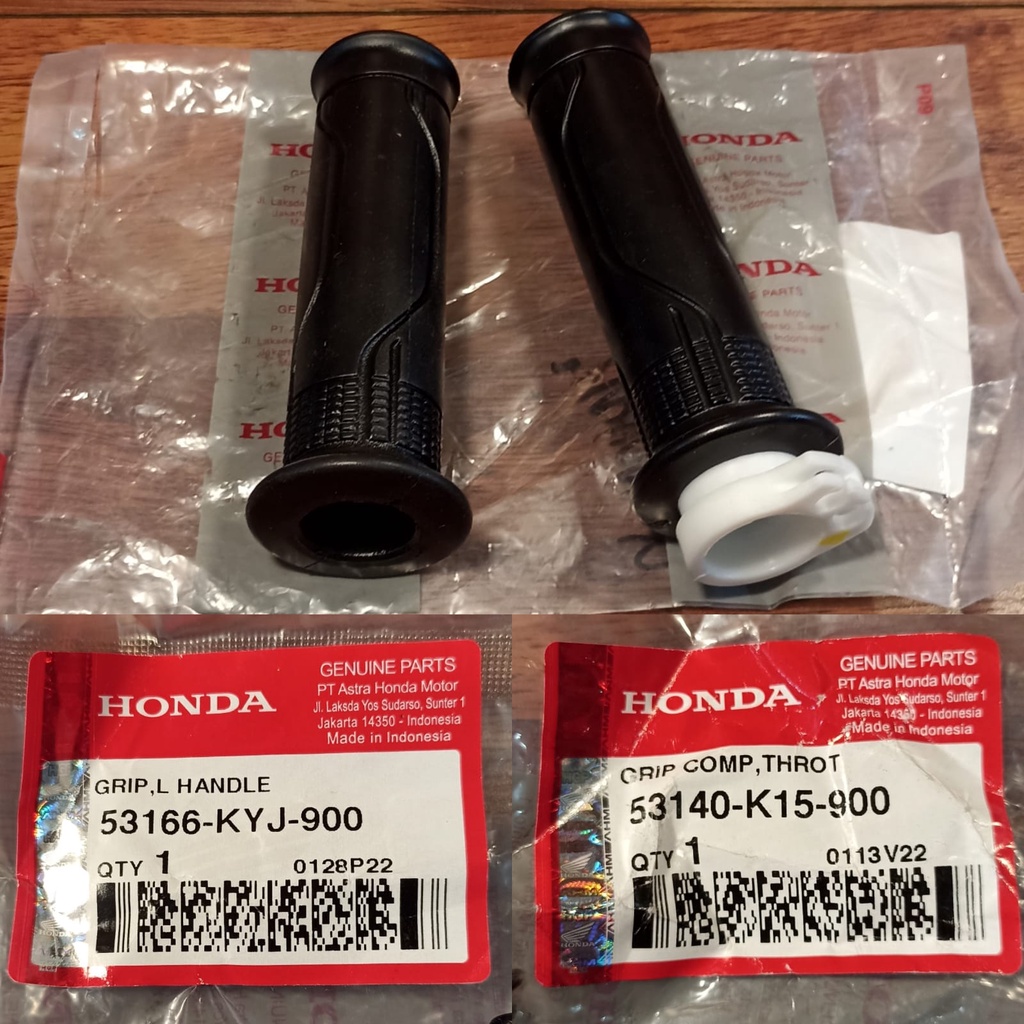 HANDGRIP SARUNG STANG SET PIPA GAS CB150 OLD/CB150R LED/CB150X/SONIC150 53140K15900/53166KYJ900 ORIG