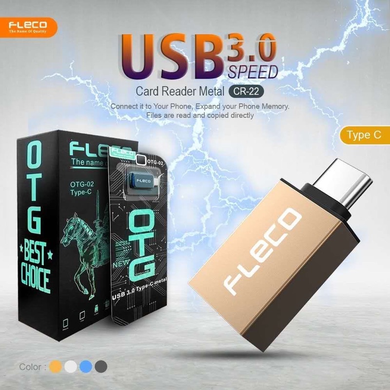 OTG-02 TYPE C FLECO MTELAL KUDA USB3.0 ORIGINAL HIGH SPEED DATA TRAVELLER FOR ANDROID SMARTPHONE