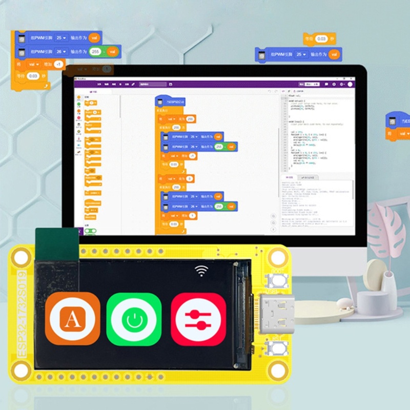 Vivi ESP32 S3 LVGL Papan Pengembangan Dengan Layar Display 1.9 Inci Konektivitas Nirkabel- Dengan Wi-Fi Dan BLE ESP32-1732S01