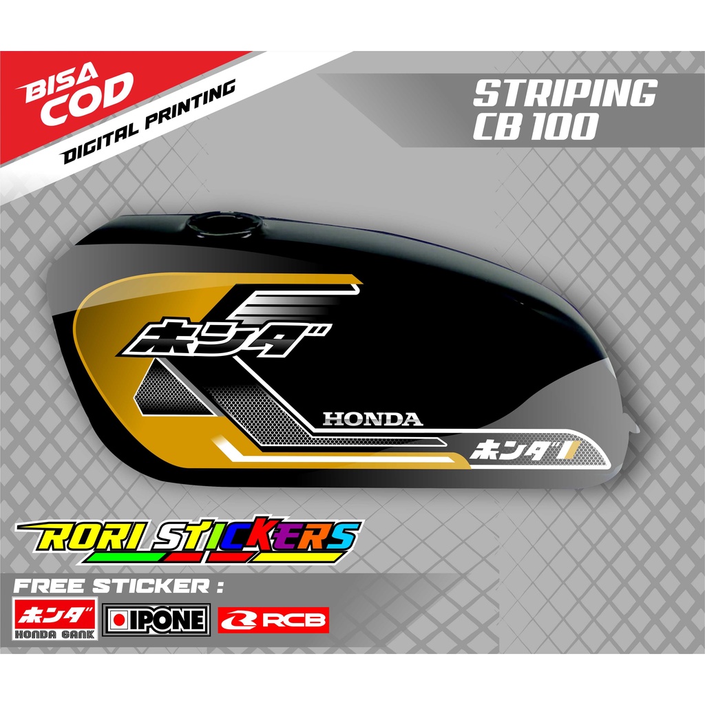 STRIPING VARIASI CB100 HONDA GANK / STICKER MOTOR HONDA CB100 CLASSIC