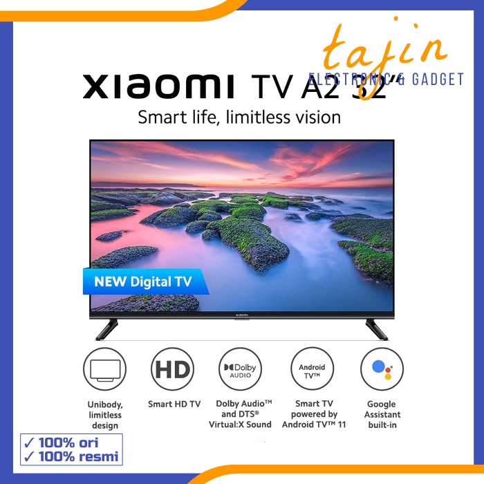 Xiaomi TV A2 32&quot; Smart HD Android TV  Digital 32 inch - Garansi Resmi