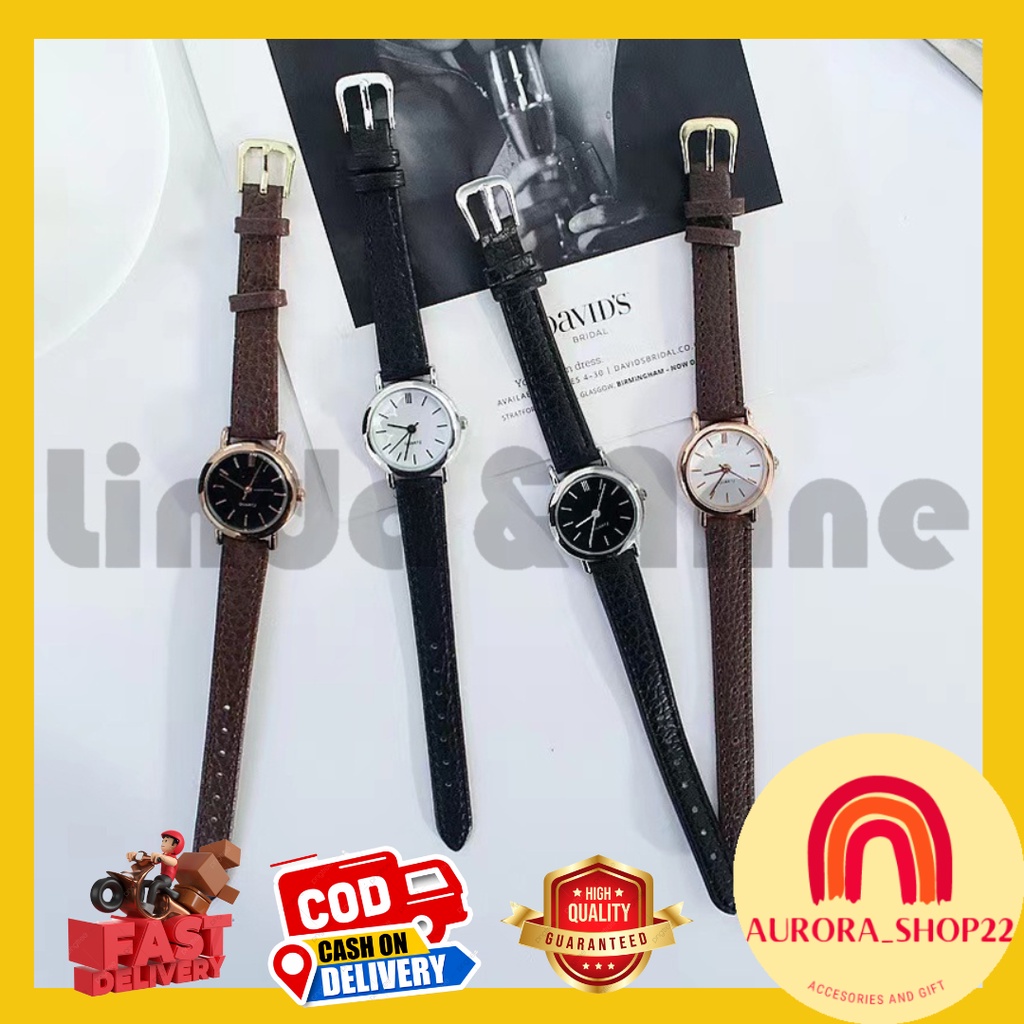 [COD] JAM TANGAN WANITA CASUAL ANALOG HITAM COKLAT JAM TANGAN WANITA CUTE IMPORT JAM TANGAN FASHION