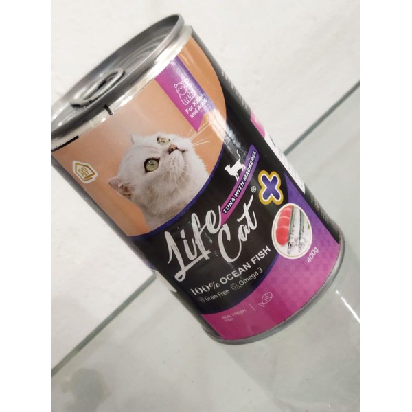 Life Cat Plus Tuna With Mackerel Kaleng Kitten Adult 400 gr Makanan Kucing Basah