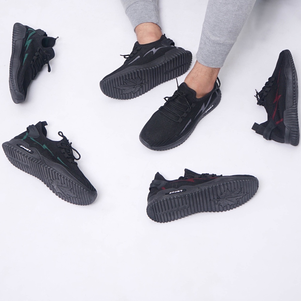 SARASARA YUK - Dunkenstock CONAN 2 Sepatu Pria Sneakers Tinggi 4cm Size 40 - 44 Bahan Canvas Rubber Premium Karet Tidak Licin Sneaker Laki Cowok Sport Olahraga Jogging Belleza Casual Warna Black Hitam Green Terbaru Shoes Ori Original Mall Official Store 3