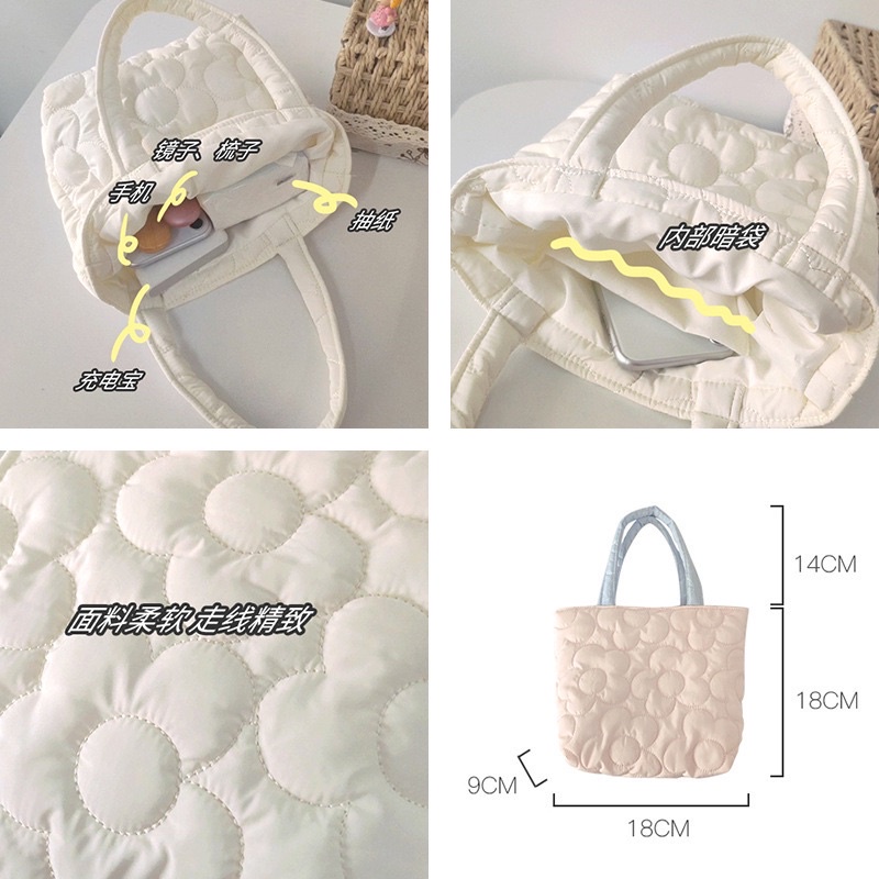 LITTLE MOLLY | Premium Puff Korean Hand Bag/Mini Tote Bag Pastel Color/Tas Mukenah Warna Soft /Elora